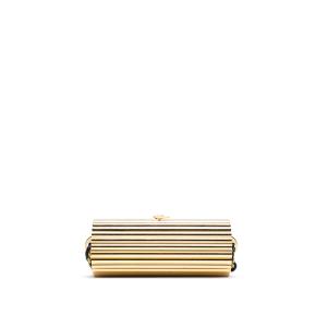 Saint Laurent Gold Ribbed Acrylic Lambskin Fringe Monogram Opium Box Bag 3