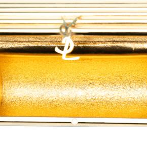 Saint Laurent Gold Ribbed Acrylic Lambskin Fringe Monogram Opium Box Bag 4