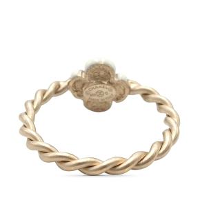 Chanel Gold Plated Camellia Chain Ring Size 8 2