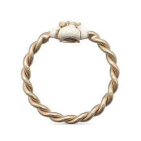 Chanel Gold Plated Camellia Chain Ring Size 8 3