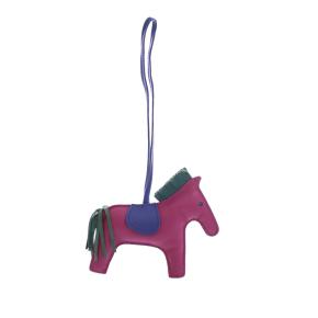 Hermes  Rouse Poupre Milo Lambskin Grigri Rodeo Bag Charm MM 2