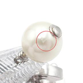 Chanel CC Silver Plated Faux Pearl Drop Clip On Earrings 8