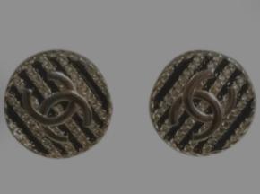 Chanel Metal Chain Disc Earrings 7mm 2