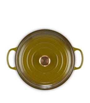 Shallow 30cm Cast Iron Casserole Dish Olive 4