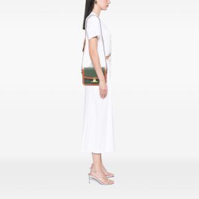 Celine Green Teen Canvas and Calfskin Triomphe Crossbody 7