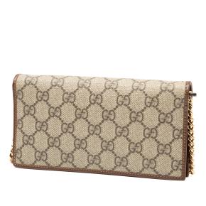 Gucci Beige GG Supreme Horsebit 1955 Wallet On Chain 3