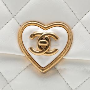 Chanel White Small Quilted Lambskin  Coco Love Flap 6