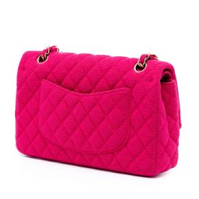 Chanel Pink Medium Classic Jersey Double Flap 2