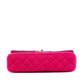 Chanel Pink Medium Classic Jersey Double Flap 3