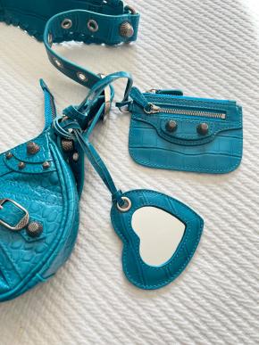 Balenciaga Blue Le Cagole Mock Croc XS  bag 6