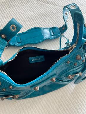 Balenciaga Blue Le Cagole Mock Croc XS  bag 3