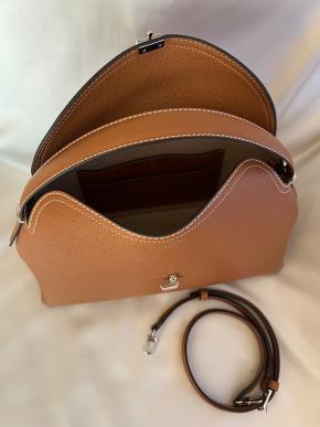 Totême T-Lock Tan Grained Leather Bag 3