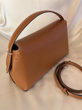 Totême T-Lock Tan Grained Leather Bag 7