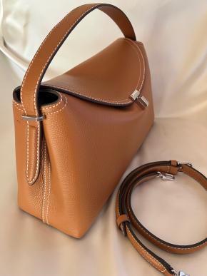 Totême T-Lock Tan Grained Leather Bag 5