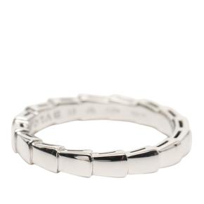 Bvlgari 18K White Gold Serpenti Viper Ring 9.25 3