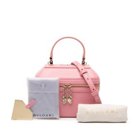 Bvlgari Pink Leather Serpenti Forever Vanity Bag 7