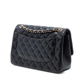 Chanel Black Jumbo Classic Lambskin Double Flap 2