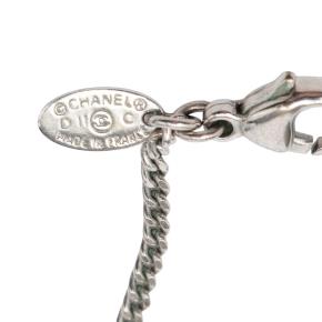 Chanel  Rhinestone and Silver Heart Pendant Necklace 4