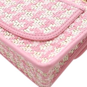 Chanel Pink Small Woven Lambskin and Viscose Single Flap 11