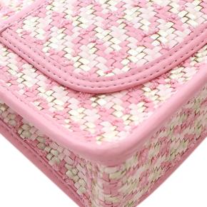 Chanel Pink Small Woven Lambskin and Viscose Single Flap 12