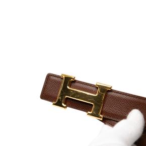 Hermes Brown Epsom and Box Calf Constance H Reversible Belt 80 7