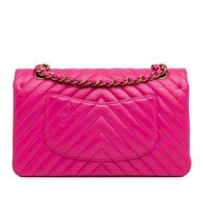 Chanel Pink Medium Chevron Lambskin Double Flap 3