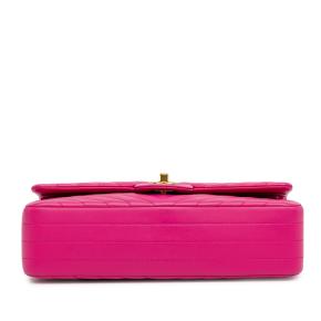 Chanel Pink Medium Chevron Lambskin Double Flap 4