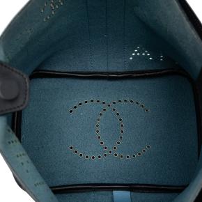 Chanel Black Small Perforated Calfskin Logo Eyelet Bucket Bag 4