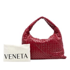 Bottega Veneta Red Small Calfskin Intrecciato Hop Hobo 8