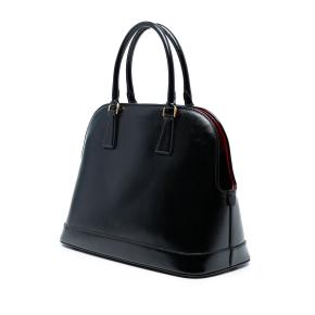 Prada Black Saffiano Vernice Promenade Dome Satchel 2