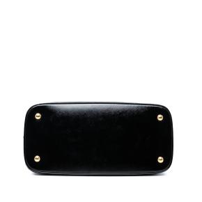 Prada Black Saffiano Vernice Promenade Dome Satchel 3