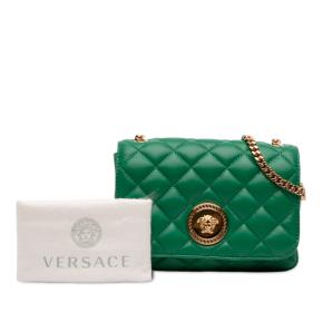 Versace Green Small Quilted Nappa Medusa Chain Crossbody 12