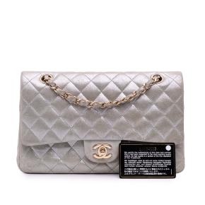 Chanel Medium Classic Iridescent Lambskin Double Flap 13