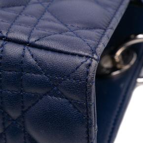 Dior Navy Large Lambskin Cannage Lady Dior 11
