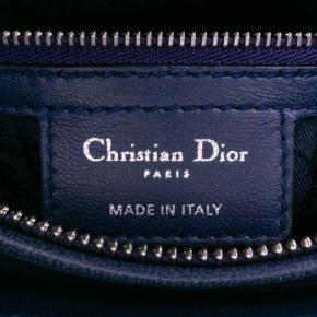 Dior Navy Large Lambskin Cannage Lady Dior 6