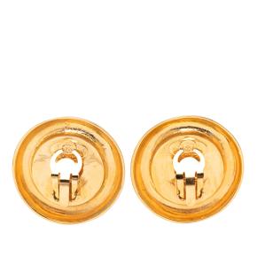 Chanel  Faux Pearl Gold Plated Round Clip on Earrings 2