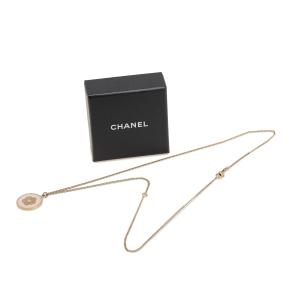 Chanel Enamel And Gold Plate Camelia Pendant Necklace 6