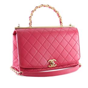 Chanel Red Medium Quilted Lambskin La Parisienne Flap 2