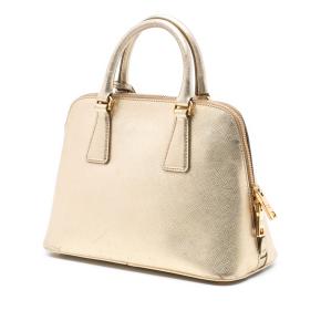 Prada Gold Small Saffiano Lux Promenade Satchel 2