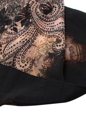 Alexander McQueen MCQ black lace-effect botanical print dress 6