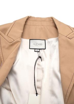 Alexis Beige Double-Breasted Belted Blazer Jacket 3