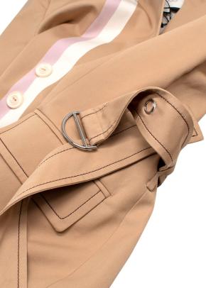 Alexis Beige Double-Breasted Belted Blazer Jacket 5