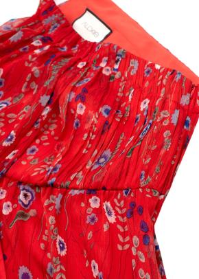 Alexis Pleated One-Shoulder Floral Dress 4