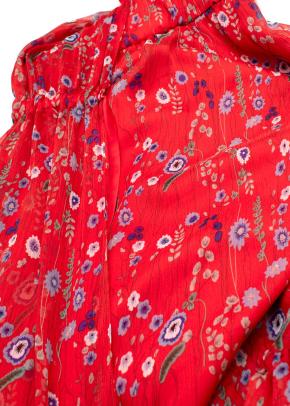 Alexis Pleated One-Shoulder Floral Dress 8