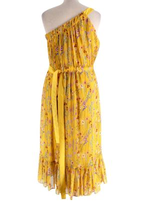 Alexis Pleated One-Shoulder Floral Dress 8