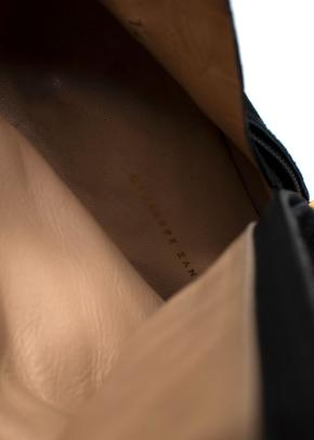 Giuseppe Zanotti Black Suede Wedge Ankle Boots Leopard Print Heel 11