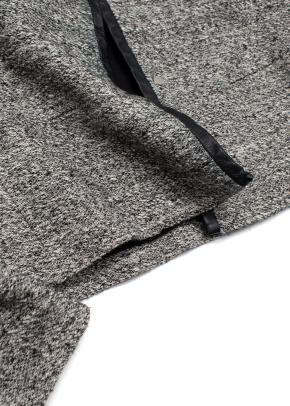 Iro Grey-black textured collarless snap-button jacket 3