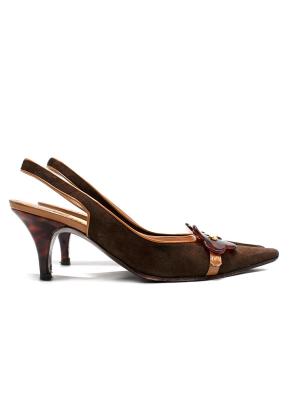 Louis Vuitton  Brown Suede Slingback Sandals 2