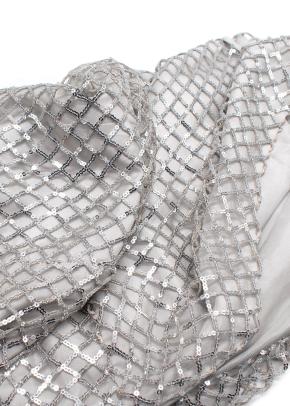 Michelle Mason Silver Sequin Mesh One-Shoulder Mini Dress 8