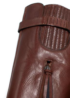 Miu miu Brown Leather High-Heel Knee Boots 5